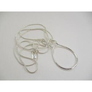 34" Silvertone Round Rope with Slipknot Style Charm